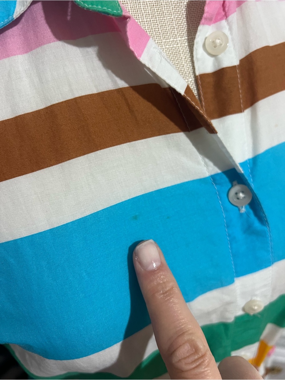 J. Crew Cotton Multicolor Striped Button-Front Midi Dress with flaw - Picture 5 of 8